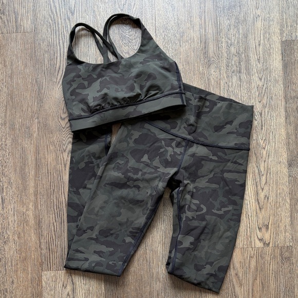 lululemon athletica Pants - Lululemon Camo SET - Wunder Under 28” and Energy Bra in Green Incognito Camo - 4